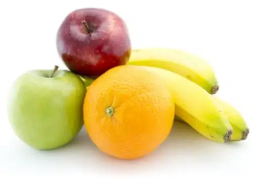 תפוח, תפוז ובננה טריים